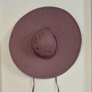 Baggu Packable Sun Hat in Lavender Trippy Checker NWOT